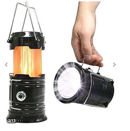 Bellox 5800 LED Solar Emergency Light Travel Camping Lantern with USB Mobile Charging, Torch Point, 2 Power Source, Lithium Battery