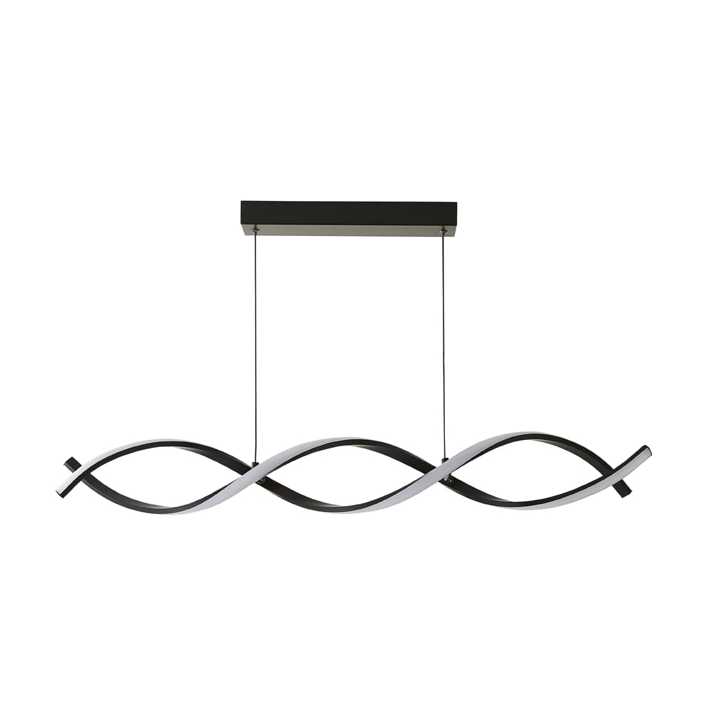 ValueLights Infinity Matte Black Double Twist Integrated LED Ceiling Pendant Light