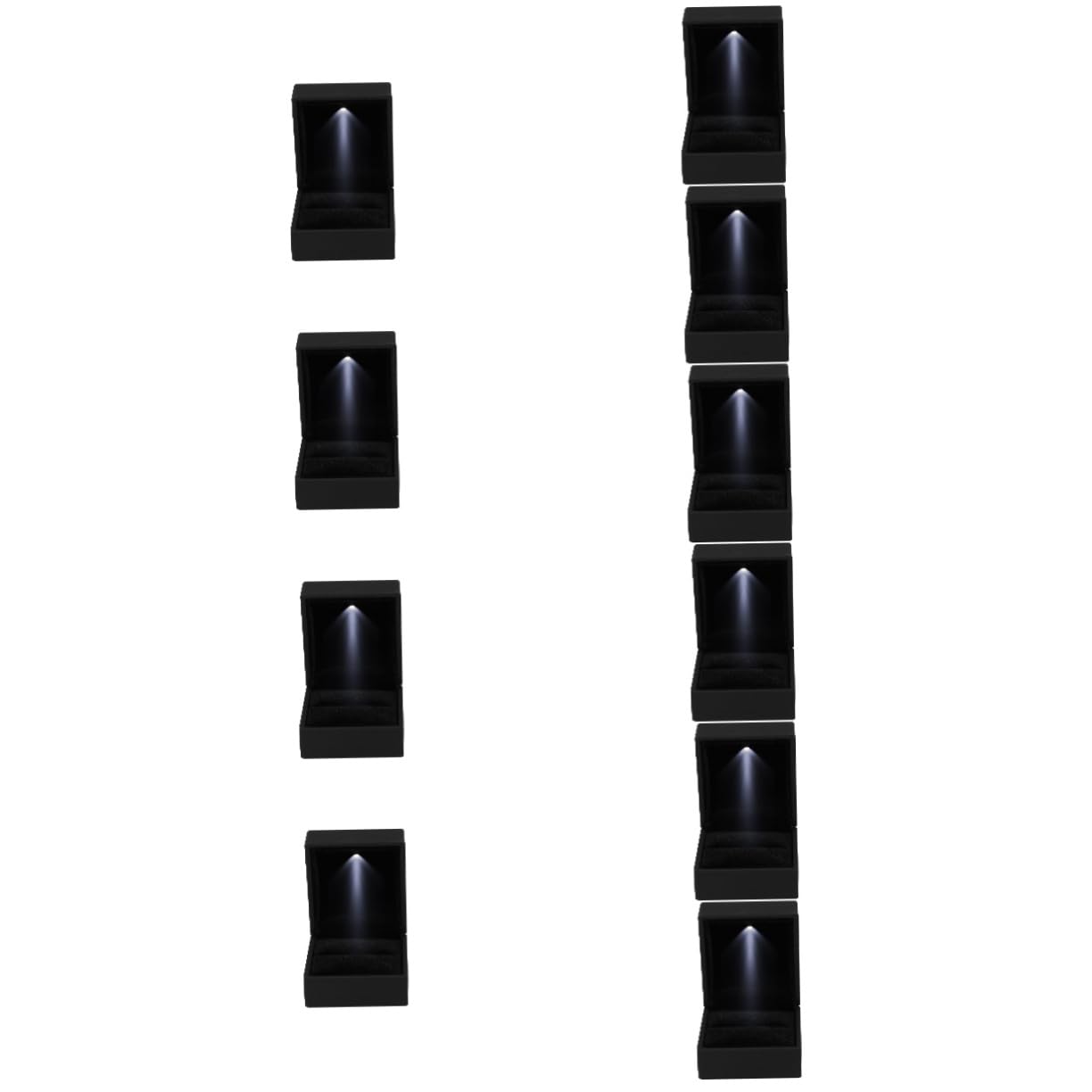 FRCOLOR Lot De 10 Boîtes À Bagues Pour Adolescents Présentoirs À Bijoux Étuis À Cartes LED Pour Bacs De Banque Couvercles Séparateurs Musicaux Organisateur En Velours Chargeur