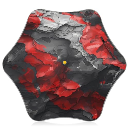 Parapluie sécurité réfléchissante enfants motifs ondulés rouge gris