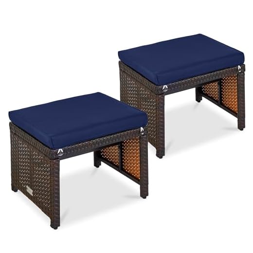 Multipurpose Wicker Ottomans for Outdoor Use