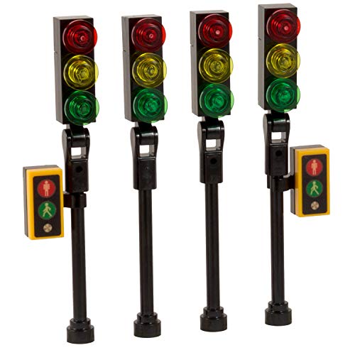 Traffic Lights - 4-pack | Made with Genuine LEGO parts | Instructions Included