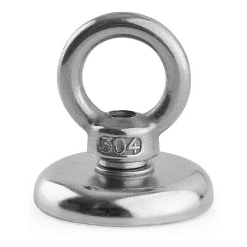Image of WedDecor Fishing MagnetS 32mm Lifting Chuck Neodymium Magnet 20kg Eye Bolt Magnetic Hook N35 Durable Pulling Force Hooks for Underwater Retrieval Treasure Hunting Garage Hanging
