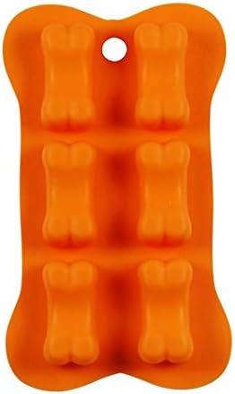 Novelty Mini Silicone Crafting & Candy Making Mold (Orange, Dog Bone)