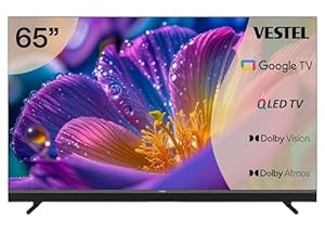 Vestel QLED Fernseher 65 Zoll Google TV 4K UHD Fernseher, Smart TV mit Dolby Vision HDR, Dolby Atmos und integriertem Triple-Tuner, HDR TV 65QMG9940 schwarz