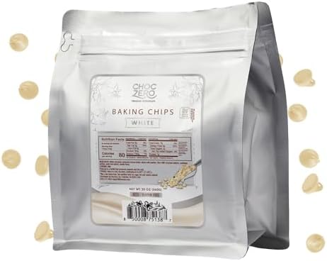 ChocZero Sugar Free Chocolate Chips, White Chocolate, 20 oz Bag