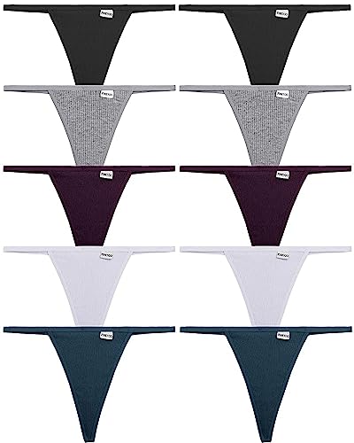 FINETOO Confezione 10 Perizoma Cotone Donna, Modello B-10, Taglia M