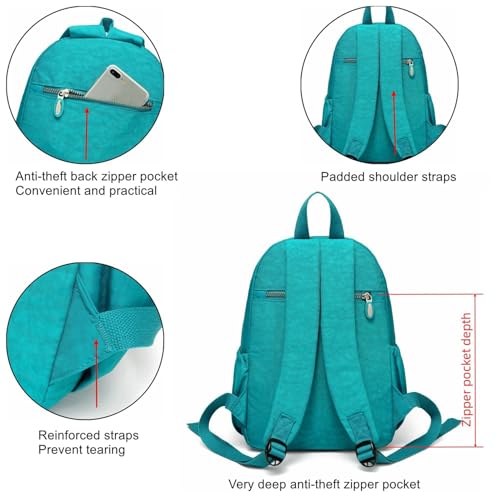 AOTIAN Small Size Backpack, Durable Lightweight Daypack for Women Girls & Boys Hiking Travel Sports, Lake Blue