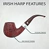 Peterson Pipes Irish Harp Series - Hand Crafted Wood Briar Pipe Made in Ireland, 3mm (Sand Blast, 68 Bent Brandy) #3