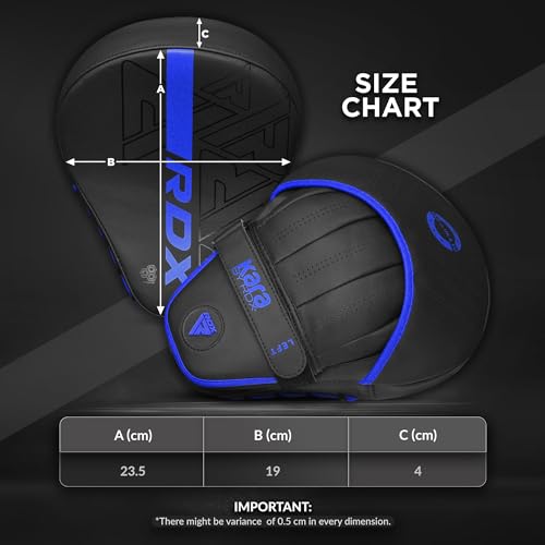 Image of RDX Boxing Pads Curved Focus Mitts, Maya Hide Leather Kara Hook and jab Training Pads, Adjustable Strap Ventilated, MMA Muay Thai Kickboxing Coaching Martial Arts Punching Hand Target Strike Shield