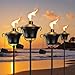 FALBAWR Citronella Torches Set of 6, 3-Prong Grounded Stake Outdoor Torches, 14.5 oz Garden Torches for Outside, 58 inch Outdoor Decorative Torch