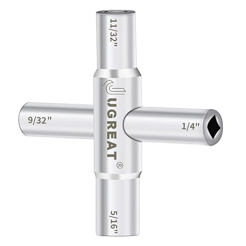 4 Way Sillcock Water Key,Steel Multi-Function Utility Key For Faucet,