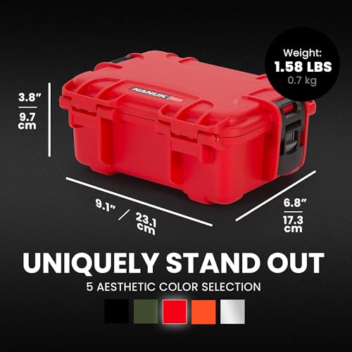 NANUK 903 Hard Case with Foam – IP67 Waterproof, Impact-Resistant Protective Case for Compact Cameras & Small Gear – Dustproof, 9.1" x 6.8" x 3.8", Made in Canada – Red by NANUK - Used condition - Image 5
