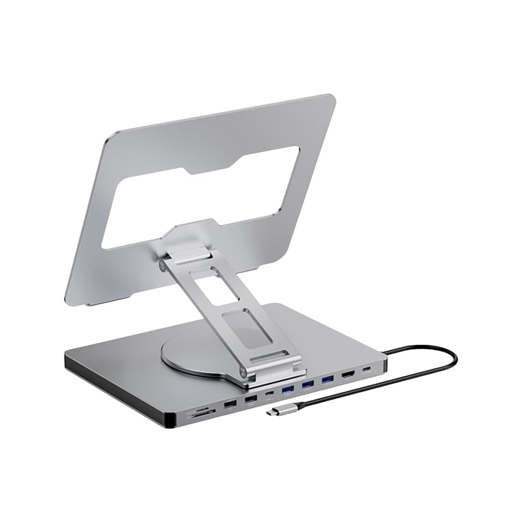 sodeber 10 In 1 Laptop Docking Station With 360 Degree Rotating Base Stand For Efficient Office Use And Device