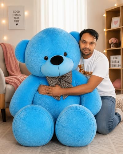 Image of Giant 7 Ft Sky Blue Teddy Bear for Girls | Big Size Soft Plush Toy | Jumbo Hugging Teddy Bear for Girlfriend, Kids | Birthday, Valentine Gift Large Teddy