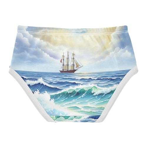 Animals Girls Underwear Toddler 2t Cotton Panties for Girl Seascape Watercolor Kids Undies Briefs2