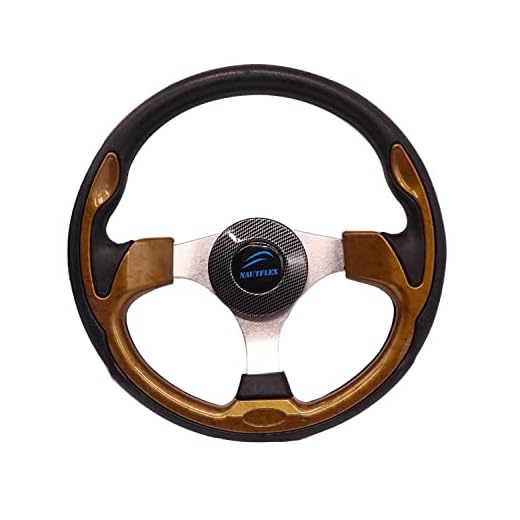 Replacement Boat Steering Wheel 12-1/2 Inch Pontoon Boat Accessories Marine Aluminum 3 Spoke for Yacht Speedboat Cruiser