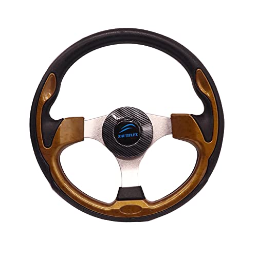 Replacement Boat Steering Wheel 12-1/2 Inch Pontoon Boat Accessories Marine Aluminum 3 Spoke for Yacht Speedboat Cruiser by JZLiner - Used condition - US$21.67