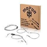 Mofun Throttle and Idle Cable Kit & Clutch Cable & ABS Upper Hydraulic Front Brake Line Compatible with Harley Sportster XL883, XL1200X XL1200T 2012-2023, Fit 12