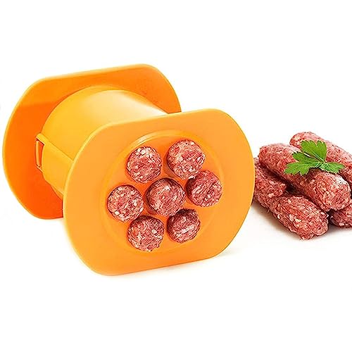 Cevapcici Presse Hot Dog Maker - Manual Hot Dog Wurstform Set DIY-Küchenutensilien Cevapcici Maker Hot Dog Maschine Fleischstäbchen Quetscher (Orange)