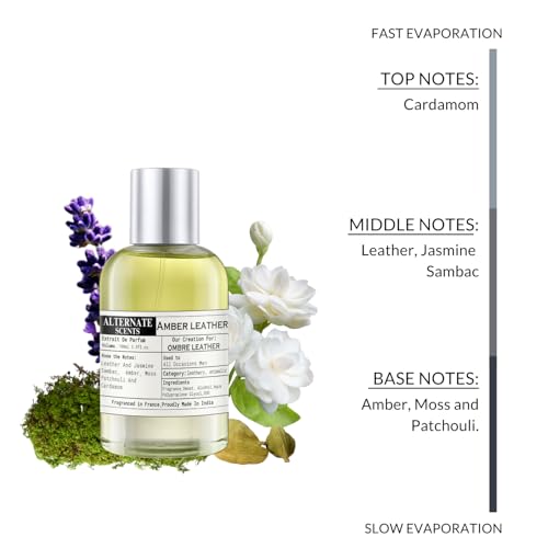 Image of Alternate Scents AMBER LEATHER 100ml Long Lasting Perfume For Men |Strong& long Lasting with 30% Oil Concentration|Bold, Spicy-Leather| Fragrance From France | Made In India|