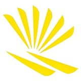 Letszhu Arrows Vanes 4 Inch Plastic Feather Fletching for DIY Archery Arrows 50 Pack (Yellow)