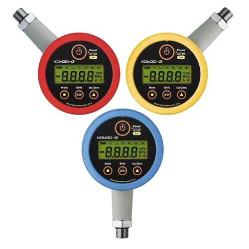 �N���[�l �����x�f�W�^�����͌v AC�A�_�v�^�[�^�C�v �C�G���[ 0�`1.000MPaG KDM30��-1MPaG-A-YL
