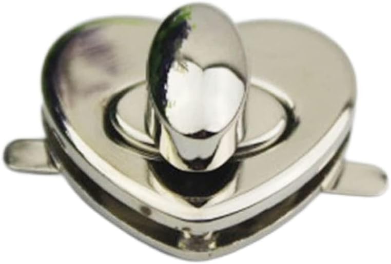 1PC Metal Heart-Shaped Bag Turn Lock Fasteners Clasp Buckle for Handbag Shoulder Bag DIY Hardware Accessories(D)