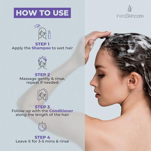 InstaSkincare Biotin Shampoo and Conditioner Set for Hair Growth & Thinning Hair, Hydrating & Nourishing Hair Loss Treatment for Women and Men - Sulfate Free, Gluten-Free MADE IN USA