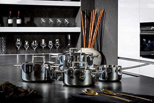 Mepra Attiva Casserole Pot, 2 Handle, Tri-Ply Stainless Steel Finish, Aluminum Core, Dishwasher-Safe, 20 Cm, Silver #TOP4