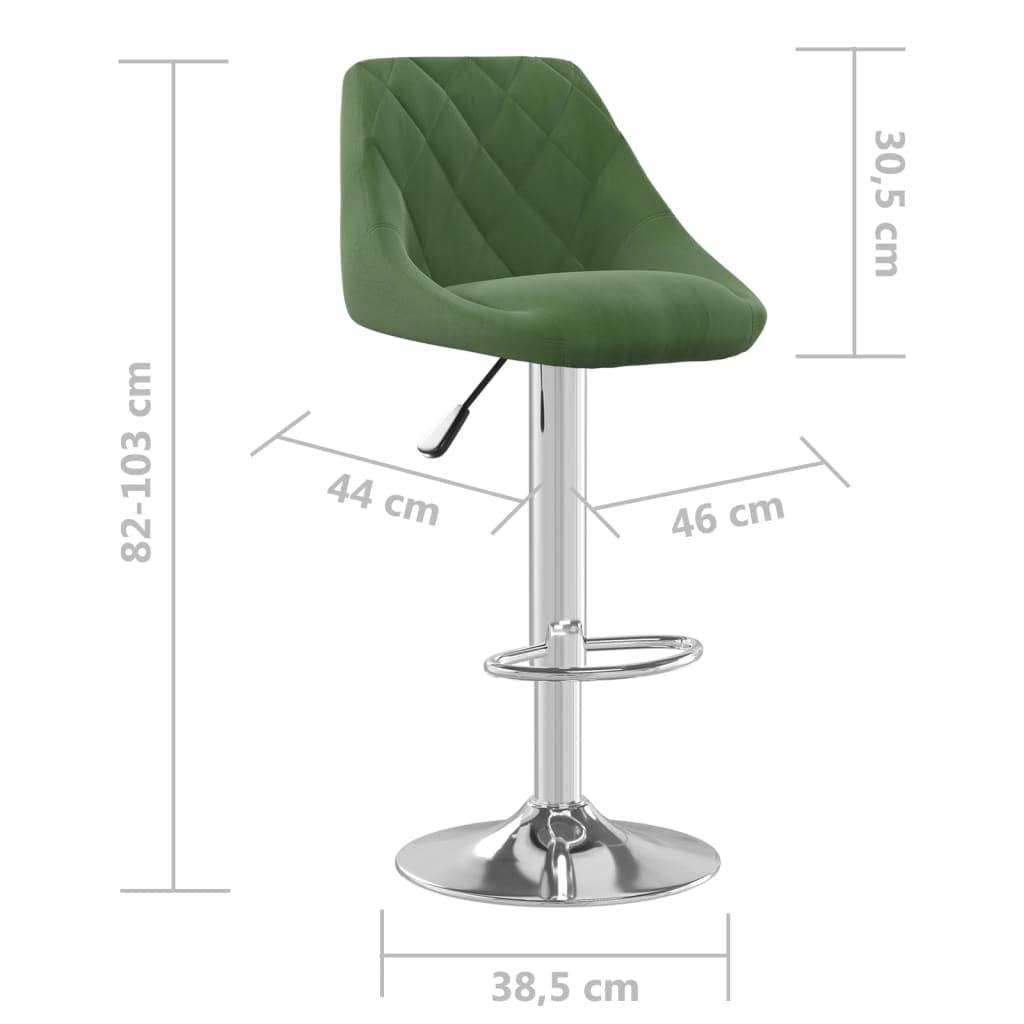 Taburete de bar de terciopelo verde oscuro con resorte de gas, altura regulable de 82 a 103 cm, reposapiés integrado, giratorio 360 grados, para cocina, mostrador, isla, salón