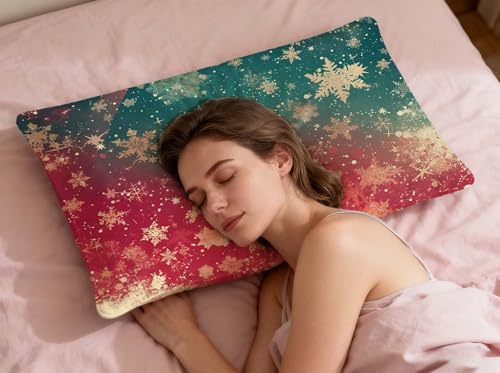 Taie oreiller 60x80cm rectangulaire velours dégradé housse de coussin Noël
