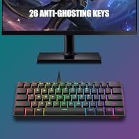 RedThunder 60% Gaming Tastatur und Maus Set, QWERTZ DE-Layout, Ultra-compacte RGB-Beleuchtung , Optische Ergonomische mit 6 Tasten und 7200 DPI für PC, MAC, PS5, Xbox Gamer – Ansicht 4