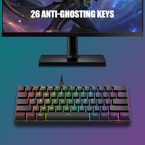 Image of RedThunder 60% Gaming Keyboard and Mouse Combo, Ultra-Compact 61 Keys RGB Backlit Mini Keyboard, Lightweight 7200 DPI Honeycomb Optical Mouse, RGB Wired Gaming Set for PC MAC PS5 Xbox Gamer(Black)