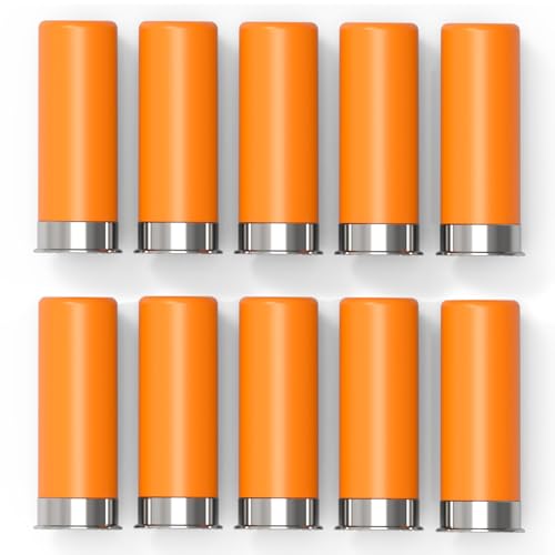 FIREGOWIN Pro 12GA Dummy Rounds – Training Snap Caps, Reusable Dry Fire Training Round with Rubber Primers -Orange Type 10 Pack