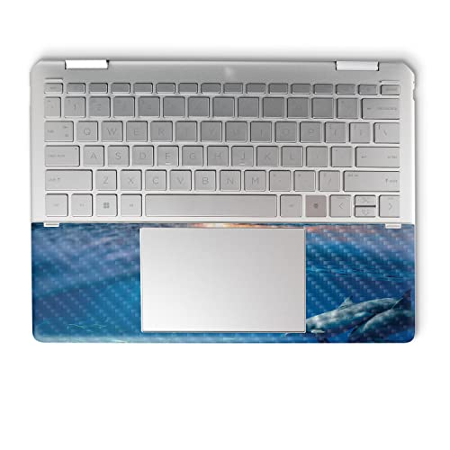 Image of MightySkins Carbon Fiber Skin Compatible with HP Spectre x360 14 inch (2022) Full Wrap Kit - Tranquil Swim | Protective, Durable Textured Carbon Fiber Finish | Easy to Apply | Made in The USA
