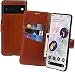 Produktbild Suncase Book-Style Hülle kompatibel mit Google Pixel 7A 5G Leder Tasche (Slim-Fit) Lederhülle Handytasche Schutzhülle Case mit 3 Kartenfächer in Burned-Cognac