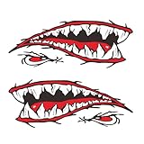 2 pares de calcomanías creativas para el automóvil de tiburón de tiburón calcomanías de vinilo de kayak calcomanías reflectantes de calcomanías para automóviles, camiones, ventanas, computadoras port