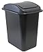 United Solutions WB0234 28-Quart Slim Fit Wastebasket with Swing Top Lid, 7 Gallon, Black