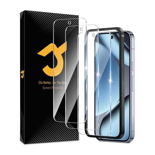 JZG 3 Pack Screen Protector for Google Pixel 10 Pro/Pixel 10/Pixel 9 Pro/Pixel 9 Tempered Glass[6.3-inch], Fingerprint Unlock Compatible, Alignment Tool, Case Friendly