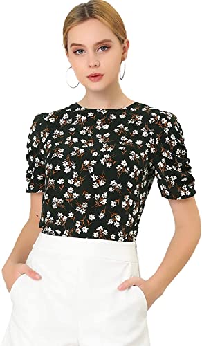 Image of TAGAS Women's Floral Puff Sleeves Western Top