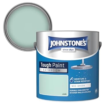 Johnstone's - Bathroom Paint - Jade - Mid Sheen Finish - Stain Blocker Paint - Use in Moist & Damp Areas - Low Odour - Dry in 1-2 Hours - 12m2 Coverage per Litre - 2.5L