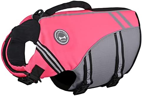 VIVAGLORY New Sports Style Ripstop Dog Life Jacket with Superior Buoyancy & Rescue Handle, Lake Blue, S