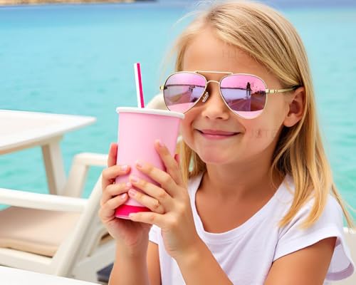 HJSTES Polarized Kids Aviator Sunglasses for Girls Boys Classic Juniors Glasses UV400 Protection Lens,52mm3