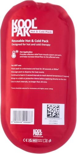 Koolpak 1 x Luxury Hot & Cold Reusable Gel Pack - 12.5 x 25.5cm Ice Pack for Injuries - Cold Compress for Back Knee Shoulder Pain Relief Swelling Joint Stiffness & Muscle Recovery