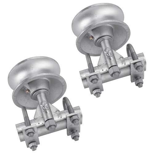 Sliding Gate Rollers 5 Galvanized Steel Pipe Track Wheels for Chain Link Sliding Gates Fits 1-7/8 and 1-5/8 Gate Frames & Track Pipes Double U Bolt Hardware Pack of 2