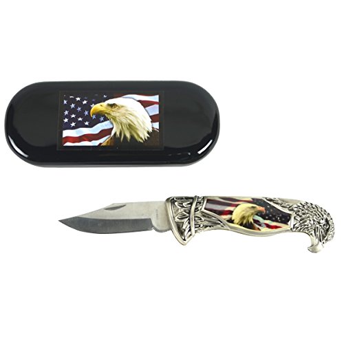 USA Flag & Eagle Knife with Gift Box