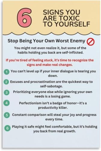Behavior Change Poster Awareness Bedroom Decor | Poster supports positive routines and emotional balance daily(Framed,12x18inch(
