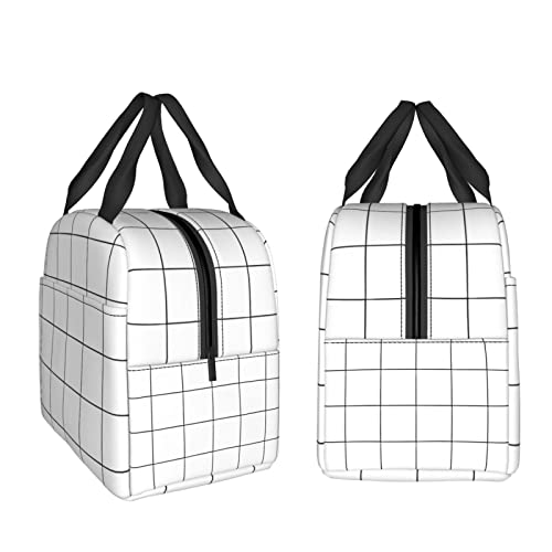 White Checkered Bags, Reusable Snack Bag Food Container For Boys Girls Men Women School Work Travel Picnic Waterproof Outdoors Game Handbags For Adults #TOP3