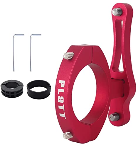 PLATTBK Adaptador Portabidon Bicicleta,Soporte Botellas tija sillin de Aluminio para MTB/Carretera, Manillar Clip Holder Mount Clip Soporte Rojo